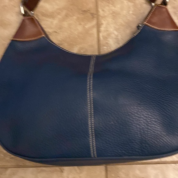 Blue handbag and tan wallet. Great condition. Wallet has coin zipped pocket. - Picture 3 of 5